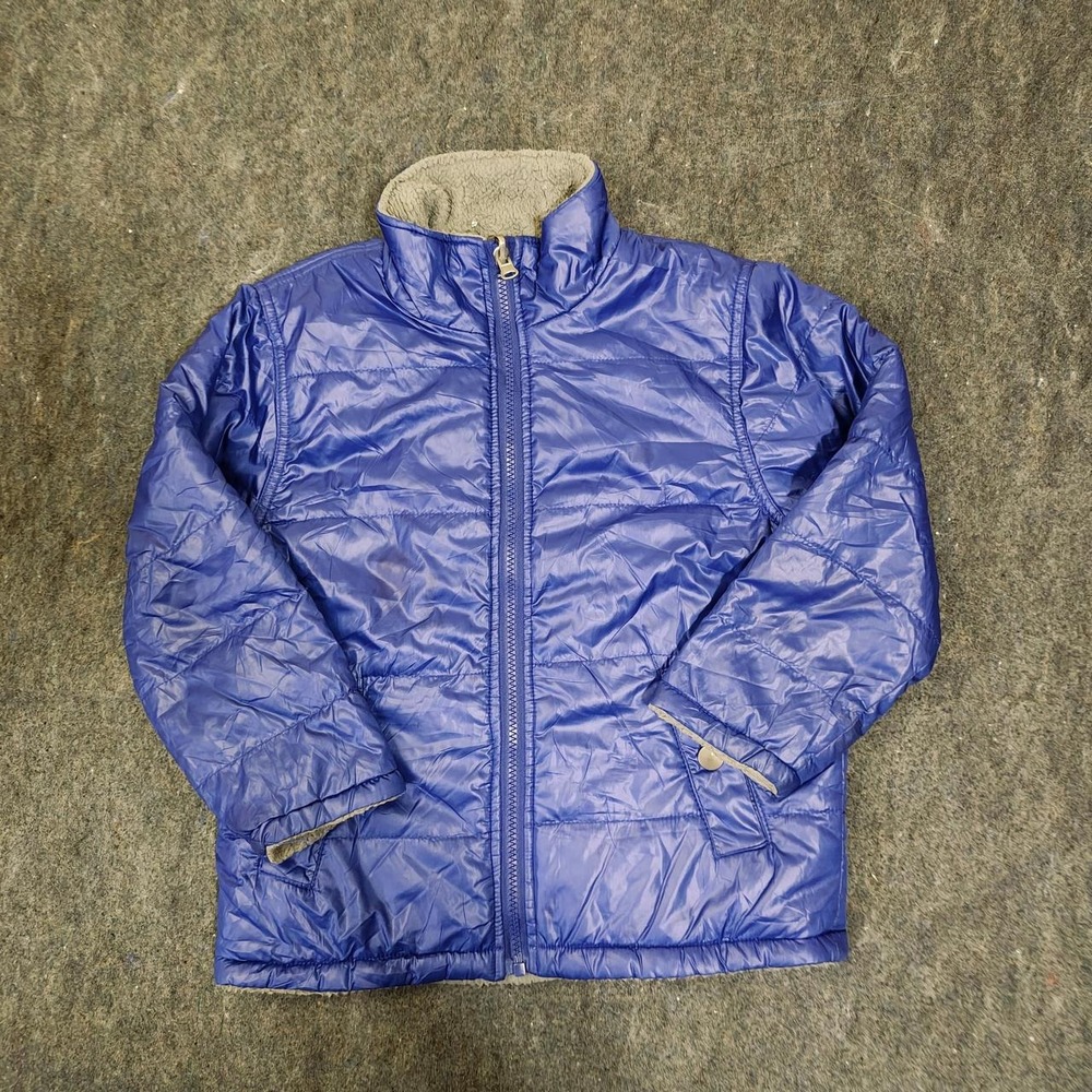 Cherokee Blue Puffer Jacket Women Fleece Lined Quilted Winter Coat Zip Pocket